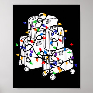 Christmas Suitcase Vacation With Lights, Fam Trave Poster