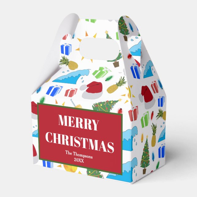 Christmas Summer Beach Holiday Favor Box (Front Side)