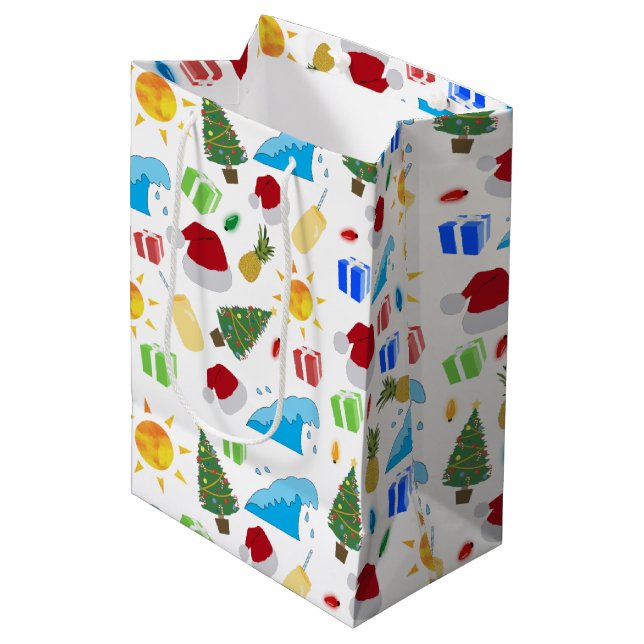 Christmas Summer Beach Holiday Medium Gift Bag (Front Angled)