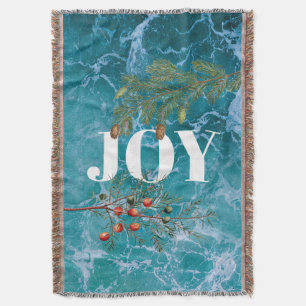 Christmas Summer Ocean Beach Joy  Throw Blanket