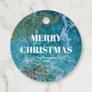 Christmas Summer Ocean Beach Merry Christmas Favour Tags