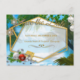 Christmas Summer Save the Date Announcement Postcard