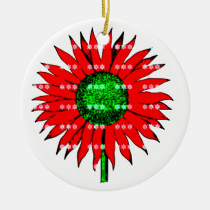 Christmas Sunflower Ceramic Ornament