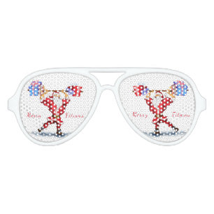 Christmas Sunglasses Bodybuilder Santa with Gifts