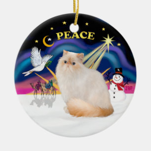 Christmas Sunrise - Himalayan Cat (Flame Point) Ceramic Ornament