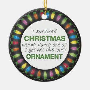Christmas Survival Ceramic Ornament