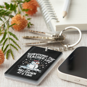Christmas Surviving Teacher Life Meltdown Xmas Keychain