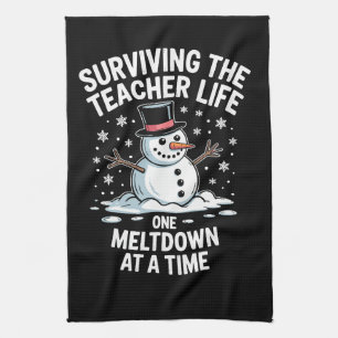 Christmas Surviving Teacher Life Meltdown Xmas Kitchen Towel