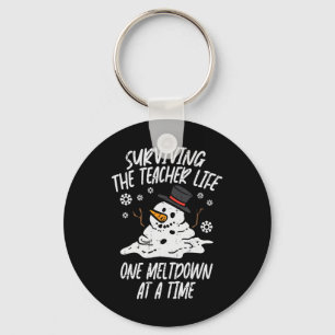 Christmas Surviving Teacher Life Meltdown Xmas Wom Keychain