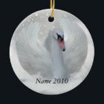 Christmas Swan Ornament - Your Name Customize<br><div class="desc">Christmas Swan Ornament - Your Name Customize</div>