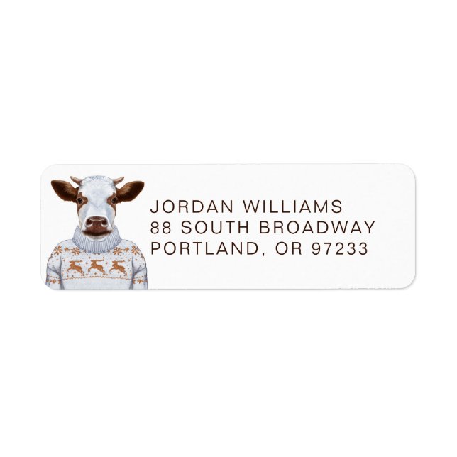 Christmas Sweater Cow | Add Your Name (Front)