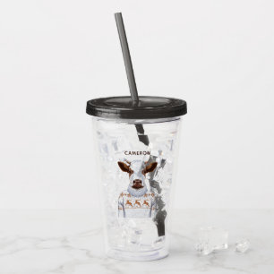 Christmas Sweater Cow   Add Your Name Acrylic Tumbler