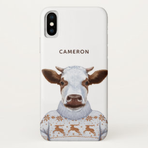 Christmas Sweater Cow   Add Your Name Case-Mate iPhone Case
