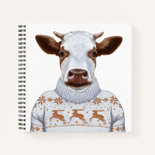 Christmas Sweater Cow Notebook