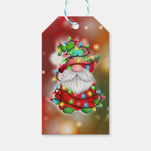 Christmas Sweater Gnome Holiday Lights Tangle Gift Tags