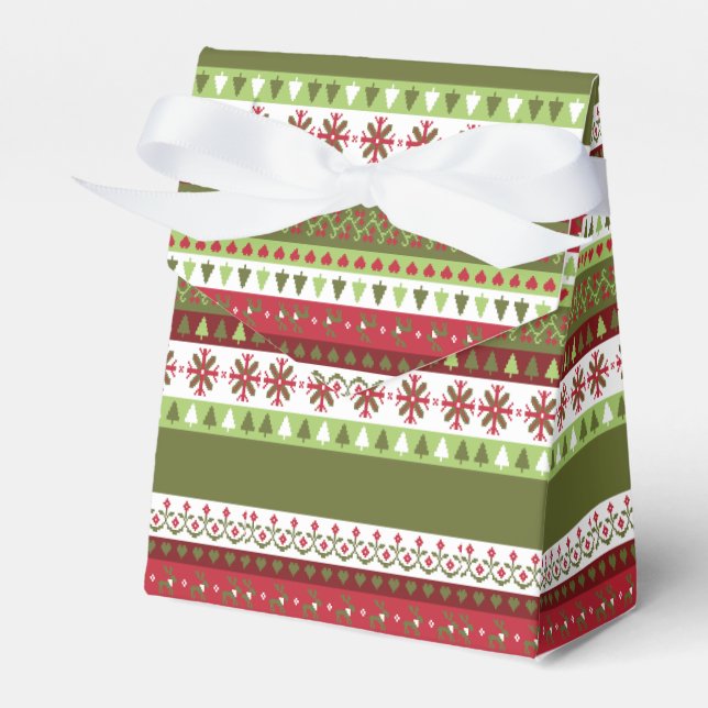 Christmas Sweater Holiday Tent Favour Box (Front Side)