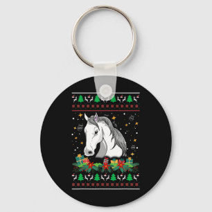 Christmas Sweater Horse Snowman Manger Ornaments Keychain