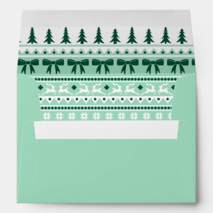 Christmas Sweater Knitted Pattern Mint Green Envelope