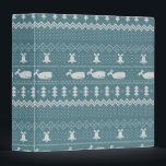 Christmas Sweater Knitted Pattern Whale Scandi Binder<br><div class="desc">Warm and cozy winter days and nights illustration design, featuring classic knitted funny ugly Christmas sweater with white whales, jingle bells, fir trees, and snowflakes. Minimalistic Xmas sweater pattern festive design in light blue and white for whale lovers. Whale Christmas pattern sweater. Whale Xmas design. Scandi whale Christmas Noel gifts....</div>