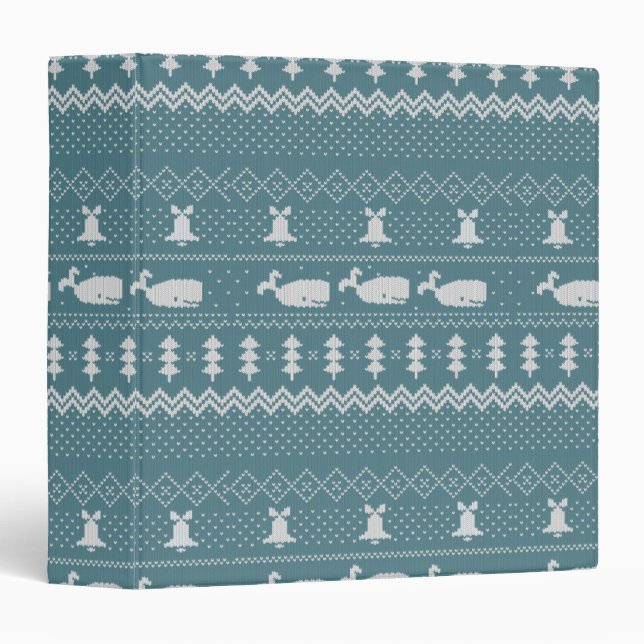 Christmas Sweater Knitted Pattern Whale Scandi Binder (Front/Spine)
