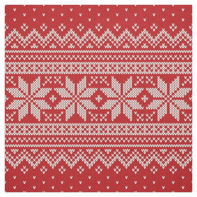 Christmas Sweater Knitting Pattern - RED Fabric (Swatch)