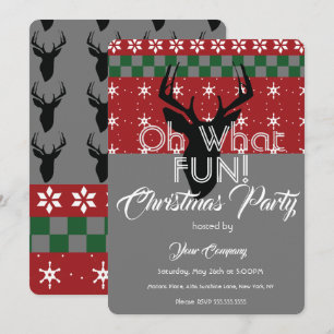 Christmas Sweater Office Party Deer Ugly Sweater Invitation