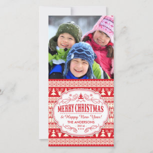 Christmas Sweater Pattern Holiday Picture Card