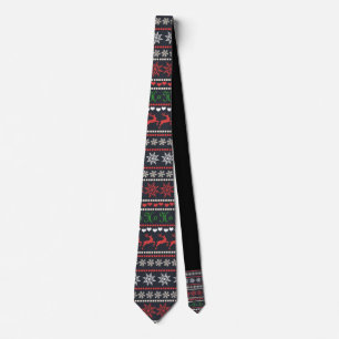 Christmas Sweater Pattern Tie