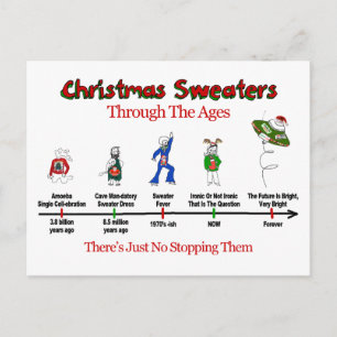 Christmas Sweater Timeline Holiday Postcard