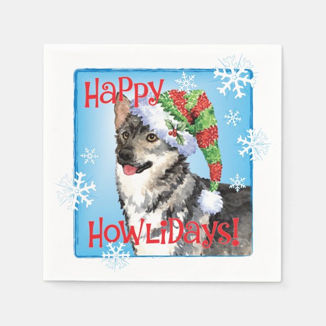 Christmas Swedish Vallhund Napkin (Front)