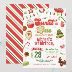 Christmas Sweet Un Anniversaire Invitation
