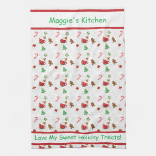 Christmas Sweets – Candy Canes, Cookies & Cocoa Kitchen Towel