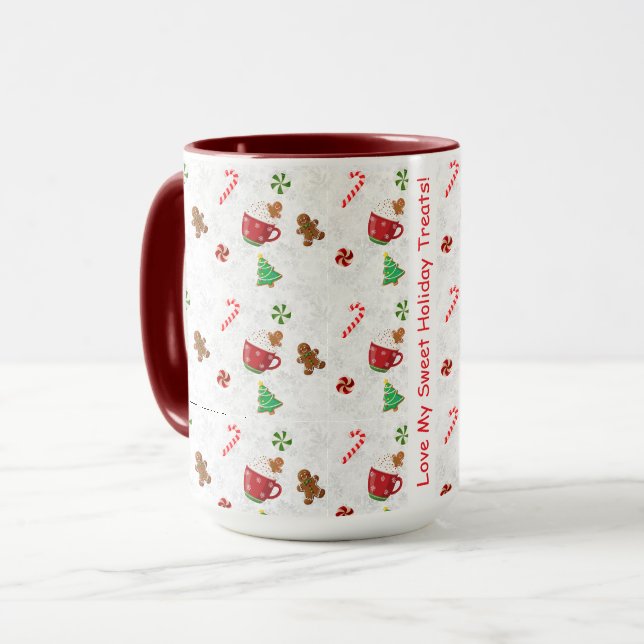 Christmas Sweets – Candy Canes, Cookies & Cocoa Mug (Front Left)