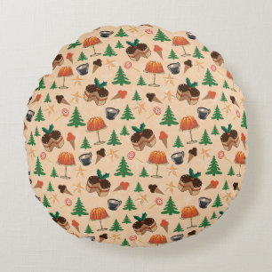 Christmas sweets round pillow