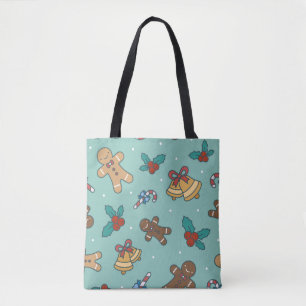 Christmas sweets seamless pattern tote bag