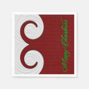 Christmas Swirl Red and White Holiday Napkins