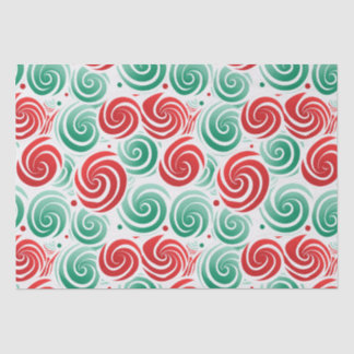 Christmas Swirl Red, Green, and White  Tissue Paper