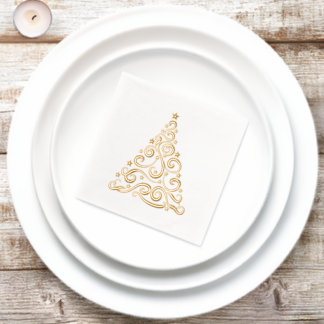 Christmas Swirls and Stars Tree Elegant