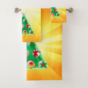 Christmas Symbols Bath Towel Set