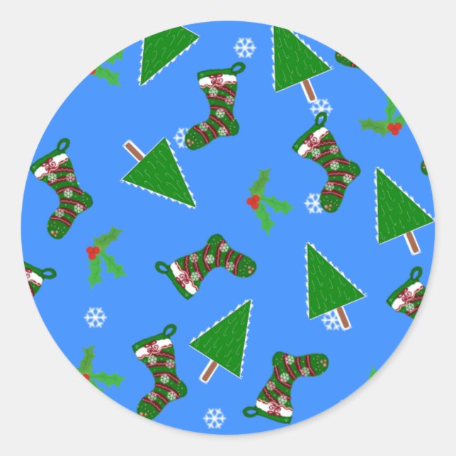 Christmas Symbols Blue Gift Tag (Front)