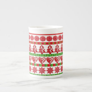 Christmas symbols bone china mug
