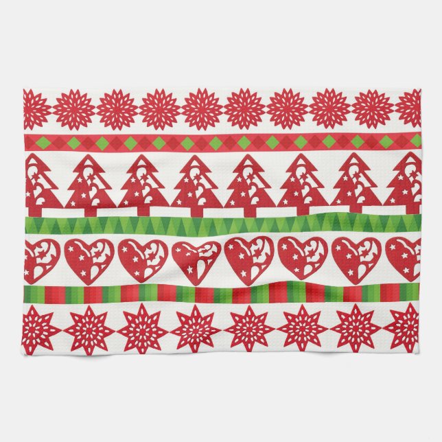 Christmas symbols kitchen towel (Horizontal)