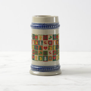 Christmas Symbols Medley Art Thunder_Cove  Beer Stein