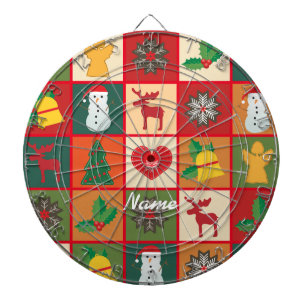 Christmas Symbols Medley Art Thunder_Cove Dartboard