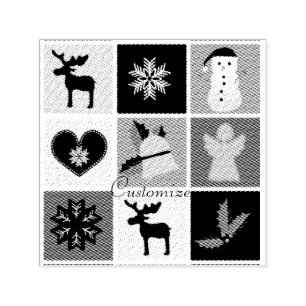 Christmas Symbols Medley Art Thunder_Cove  Self-inking Stamp