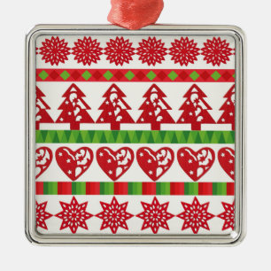 Christmas symbols metal ornament
