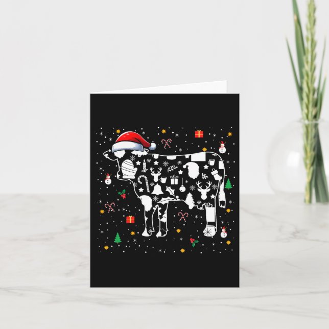 Christmas Symbols Santa Cow Cute Shape Matching Ki Card (Front)