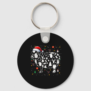 Christmas Symbols Santa Sheep Cute Shape Matching  Keychain