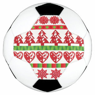 Christmas symbols soccer ball