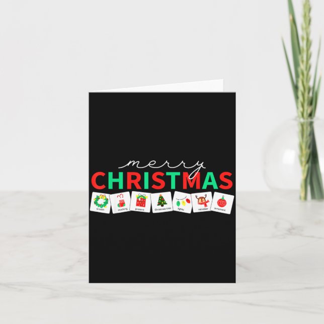 Christmas Symbols Special Education Teacher Speech Card (Front)